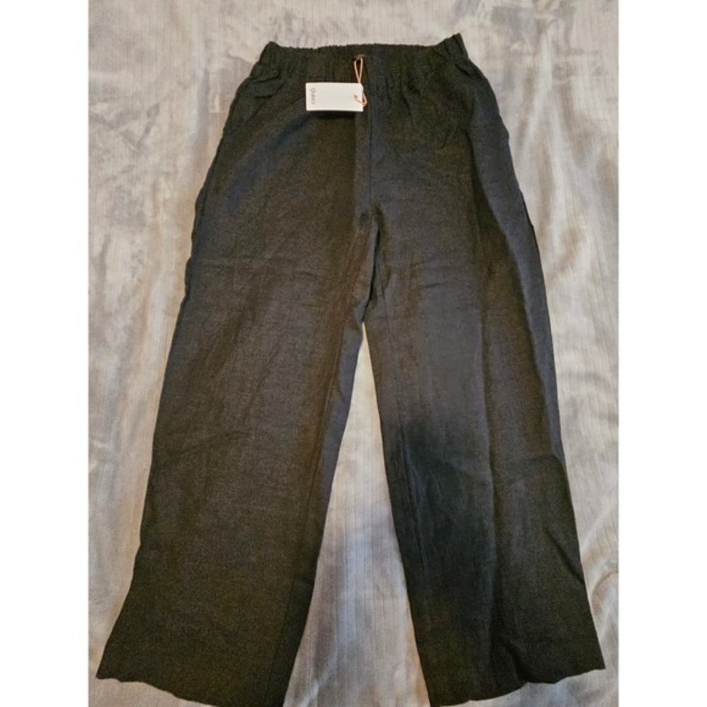 Quince Black 100% European Linen 2Piece Pajama Set Top & Pants Womens Size Large - Picture 5 of 13